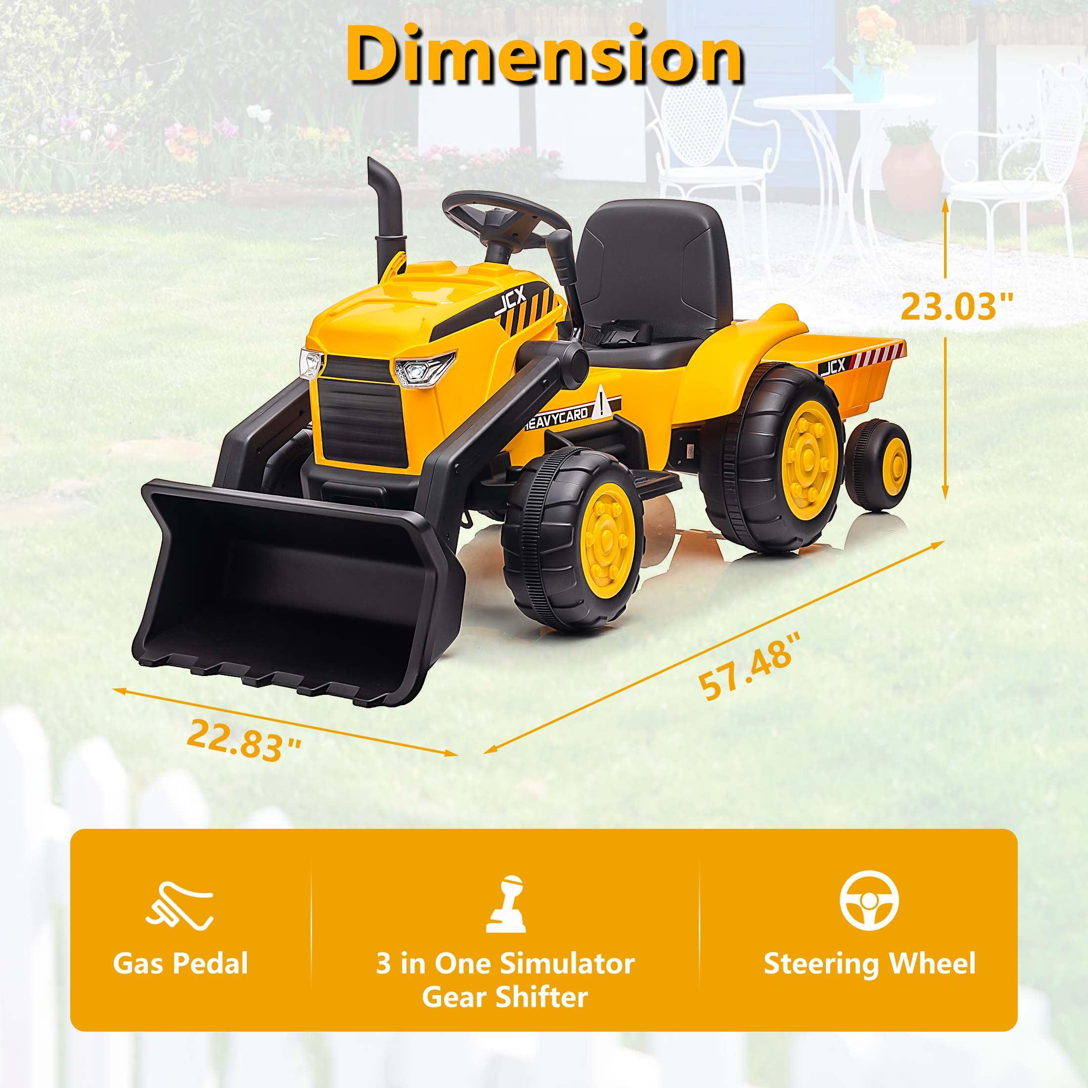 Infans 12V Kids Ride On Excavator Digger Electric Bulldozer Tractor RC w/ Light & Music