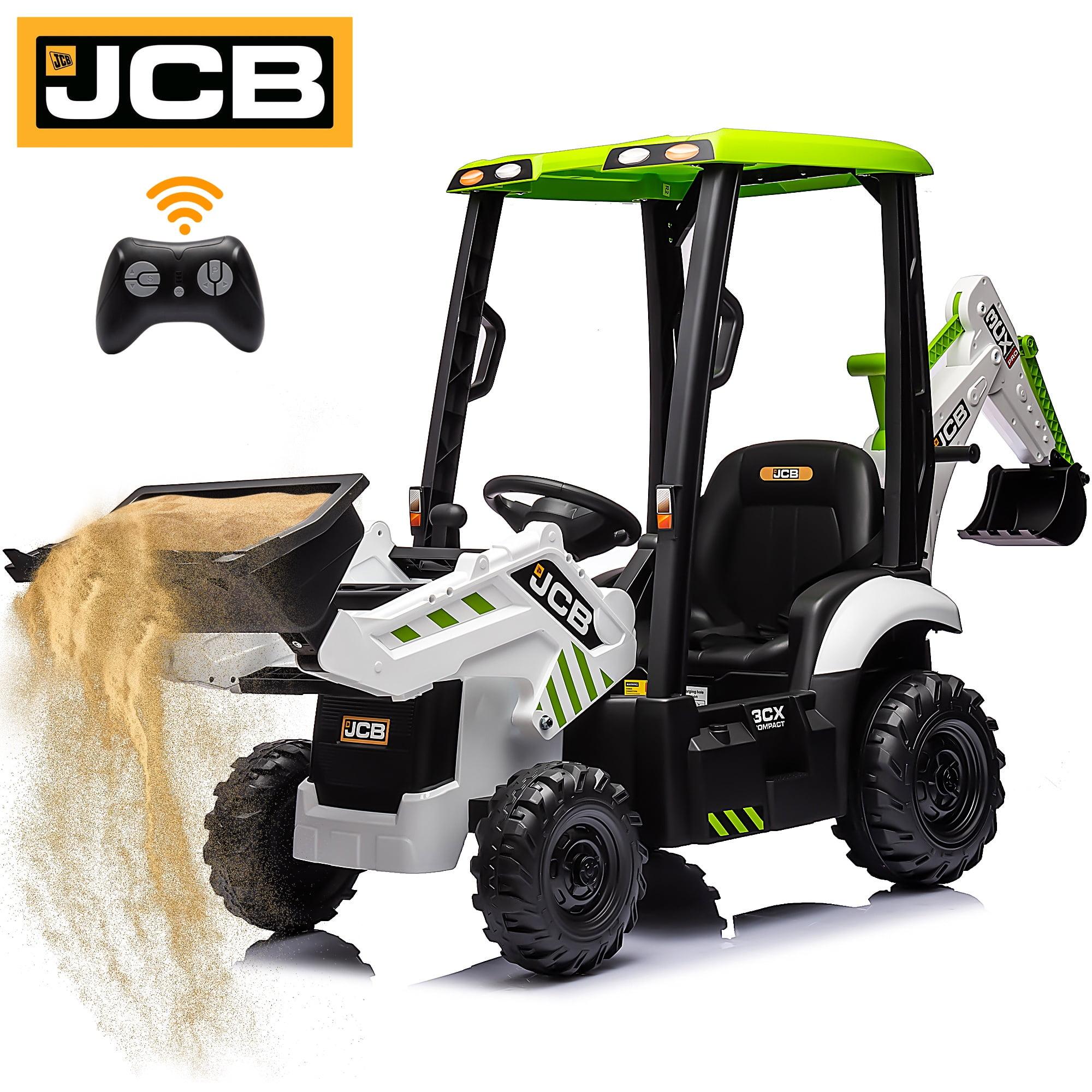 12V Licensed JCB Ride On Excavator, 4 in 1 Kids Excavator Ride On Toy with Remote Control