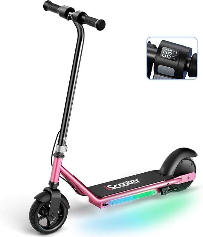 iScooter Electric Scooter for Teens Kids 6-10, 150W Kids Escooter with Pedal Breathing Light & 6 / 10 MPH for Boys Girls Blue