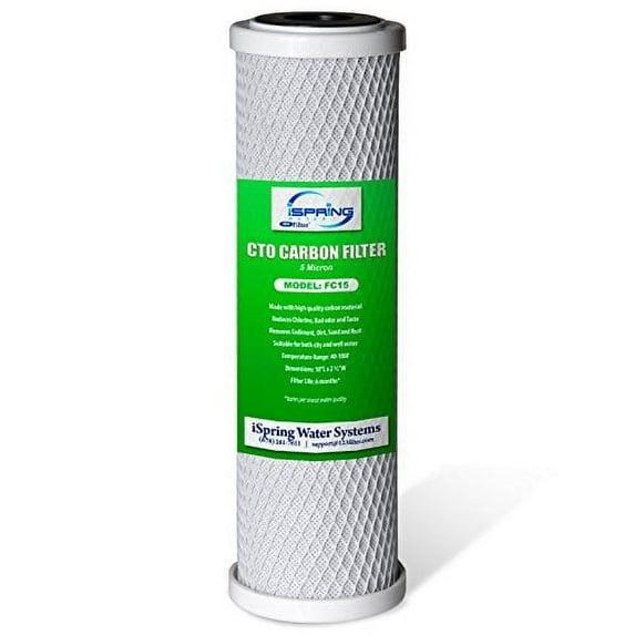 iSpring FC15 FC15-10 CTO Carbon Block Filter Cartridge, 5 Microns, 10" x 2-1/2", White