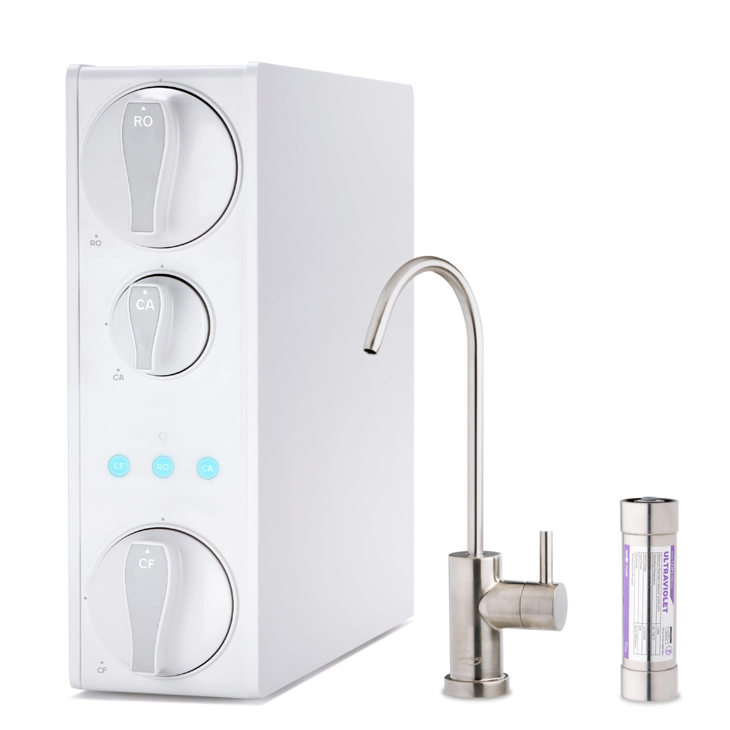 iSpring White Tankless Reverse Osmosis Water Filtration System with Brushed Nickel Faucet