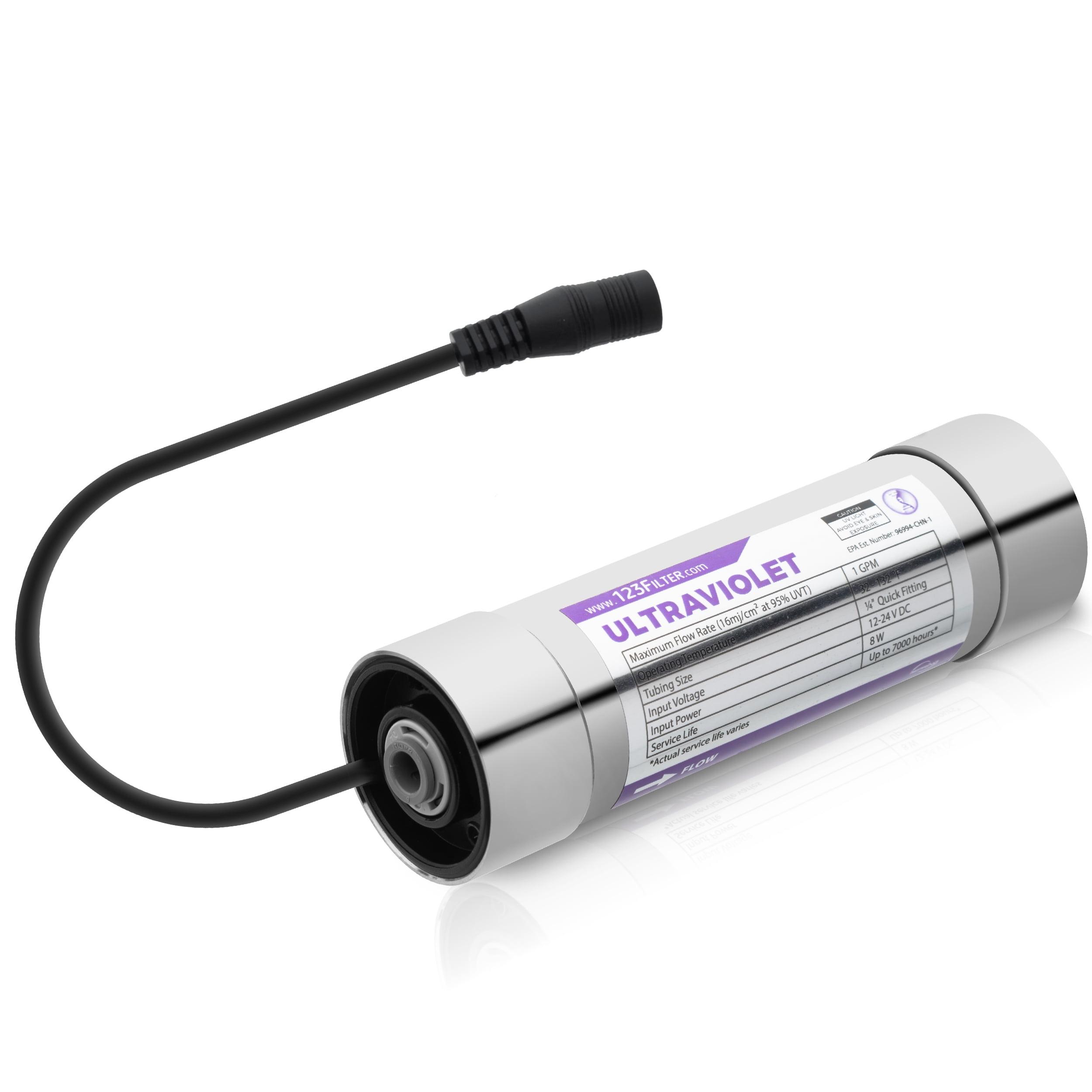 iSpring Water Systems UVF8 iSpring UVF8 LED UV Water Filter, Add-on Kit for Under Sink Water Filtration Systems, Mercury-Free, Stainless Steel