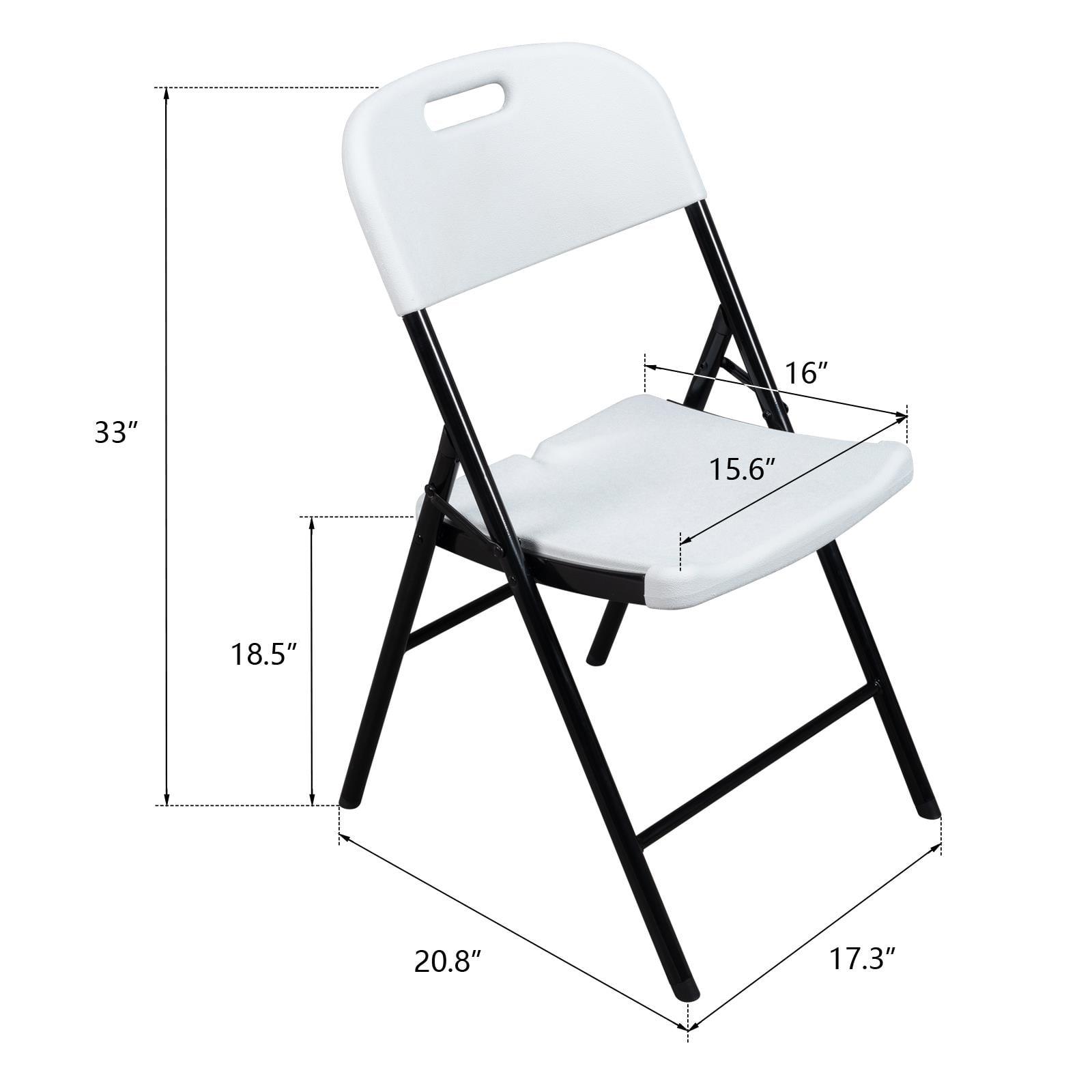 4pcs 47*54*84cm Garden Plastic Folding Chair White 575385