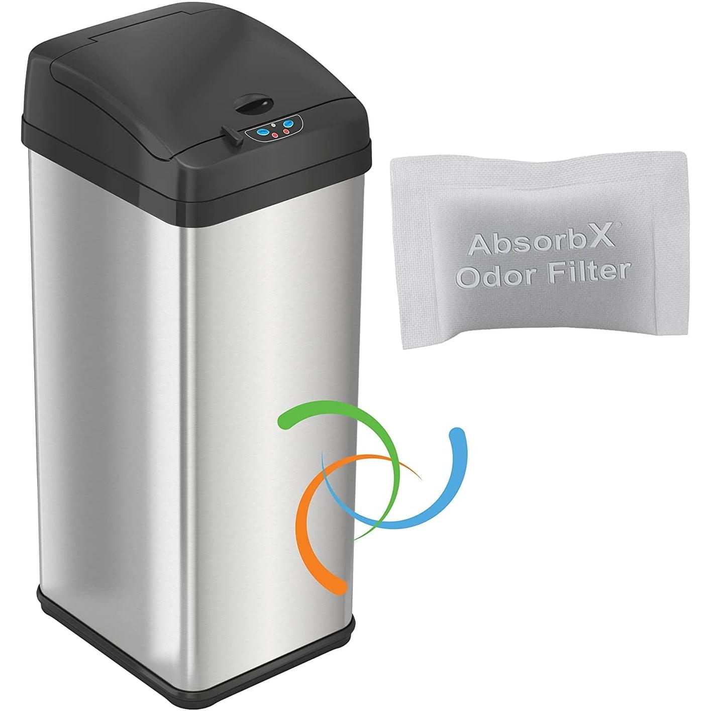 iTouchless Acute Touchless Stainless Steel 13 Gallon Motion Sensor Trash Can