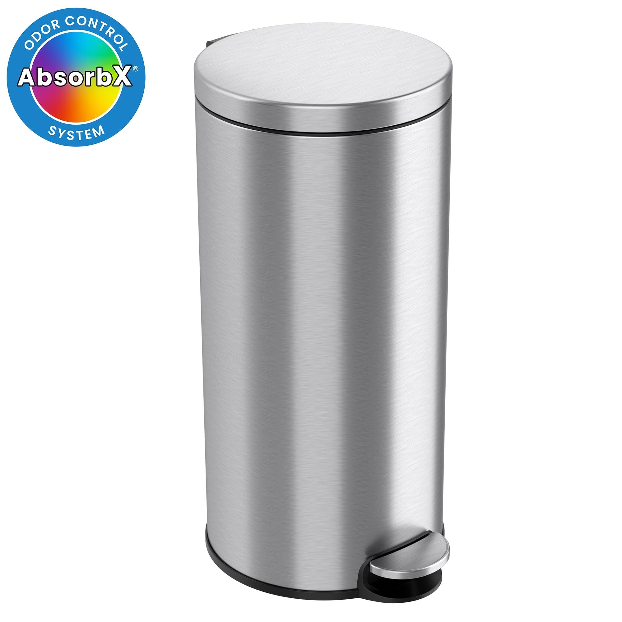 iTouchless Itouchless Softstep 8 Gallon Stainless Steel Step Trash Can With Odor Filter, 30 L Kitchen, Home, Office, Bathroom Pedal Garbage Bin, Removable Bucket