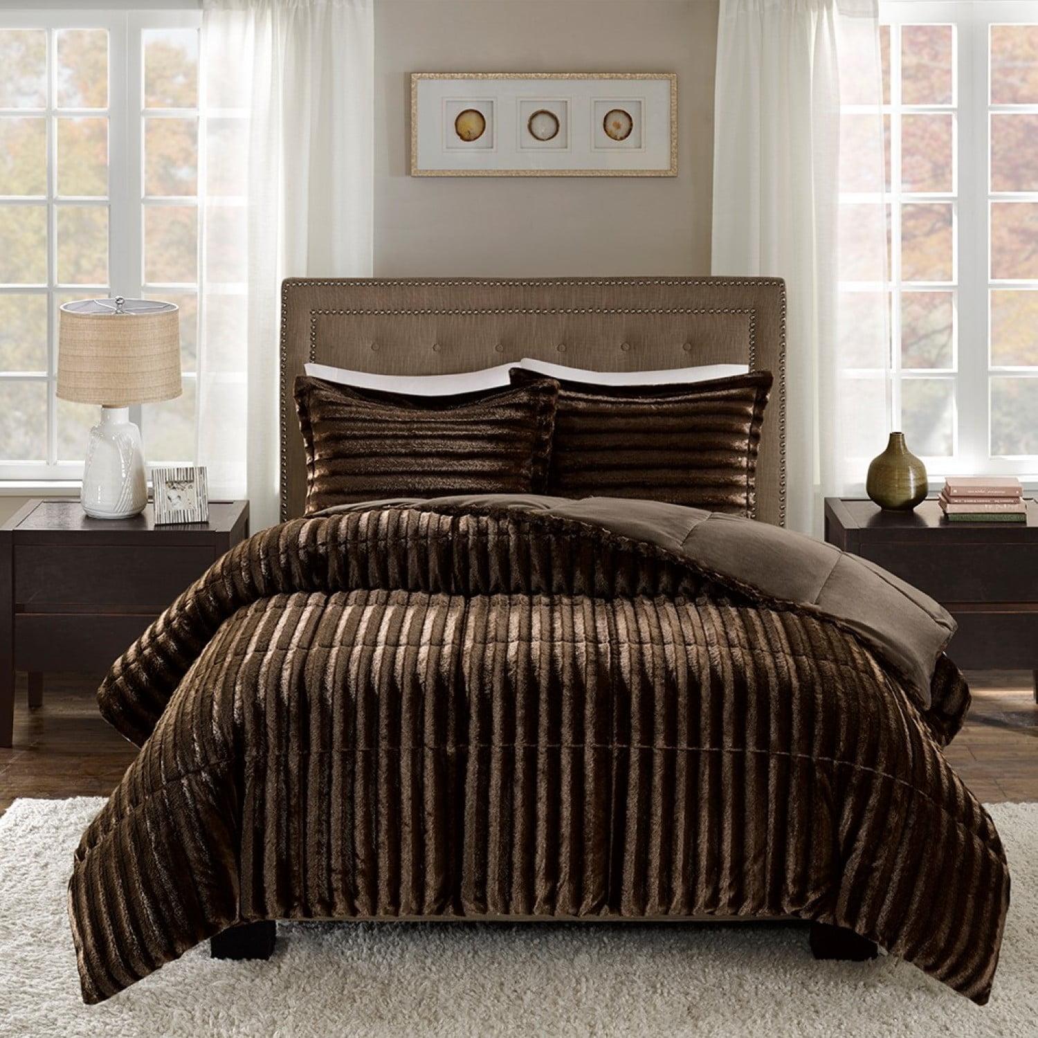Madison Park Faux Fur 3 Piece Comforter Set
