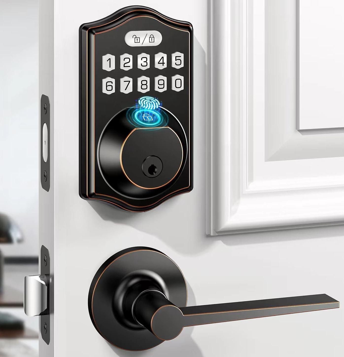 Black Electronic Deadbolt Door Lock with Keypad