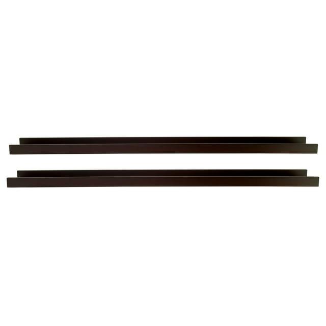 kieragrace KG Modern  Edge Frame Ledge  Set of 2 Espresso Engineered Wood