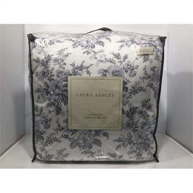 Laura Ashley Laura Ashley Annalise Floral Grey Cotton Bonus Comforter Set