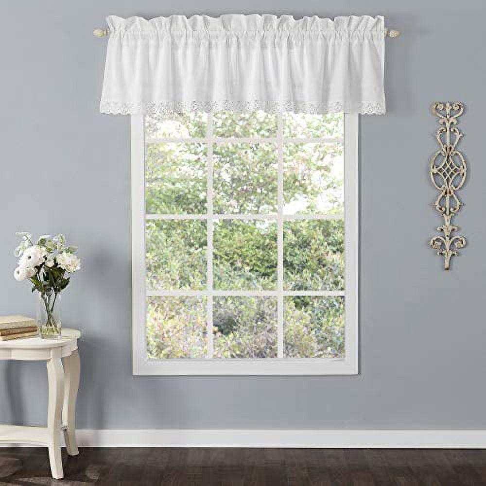 Annabella White Cotton Crocheted Lace Window Valance