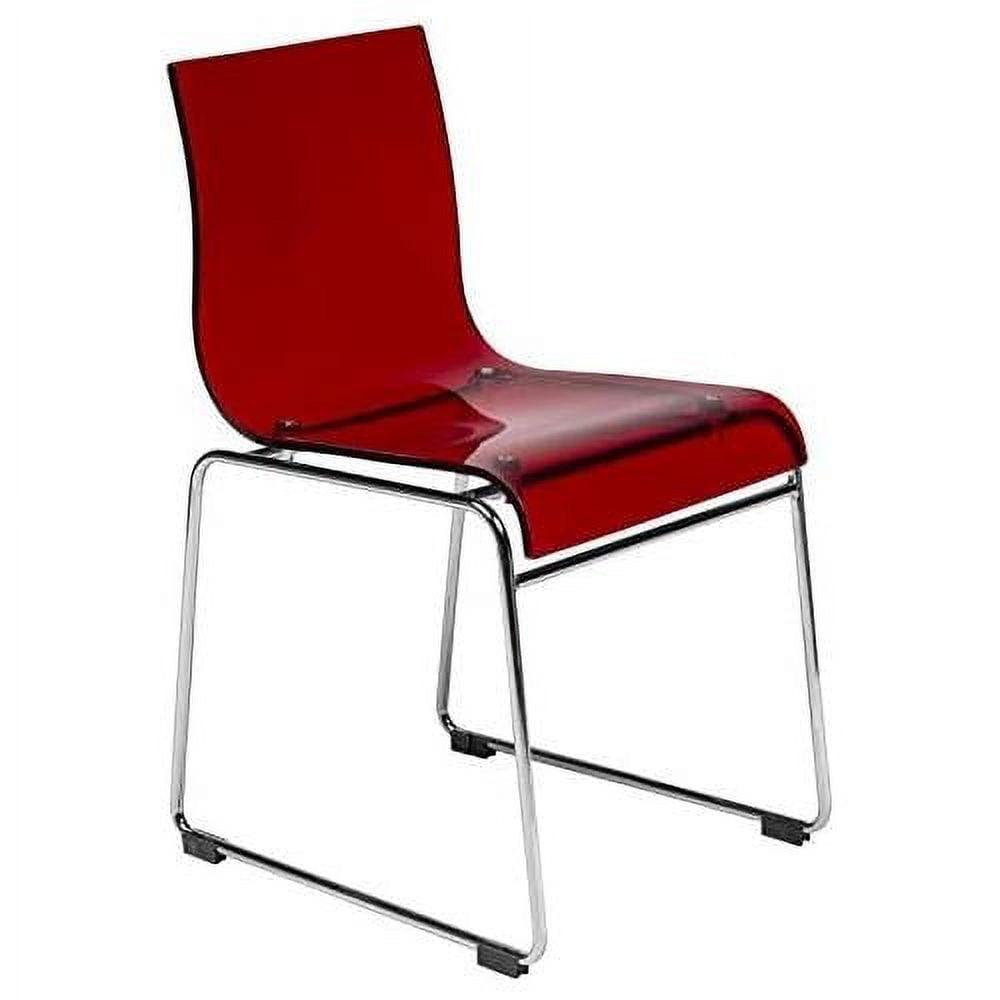 Lima Modern Acrylic Chair - Transparent Red