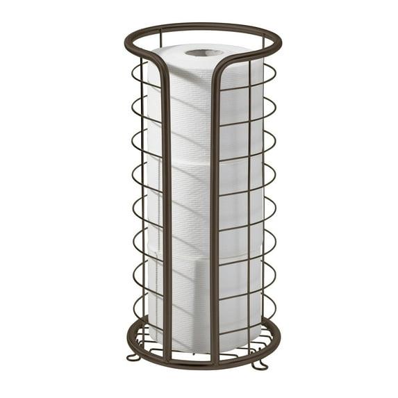 mDesign mDesign Metal Toilet Paper Holder Stand, Freestanding 3 Roll Reserve 5UYG90