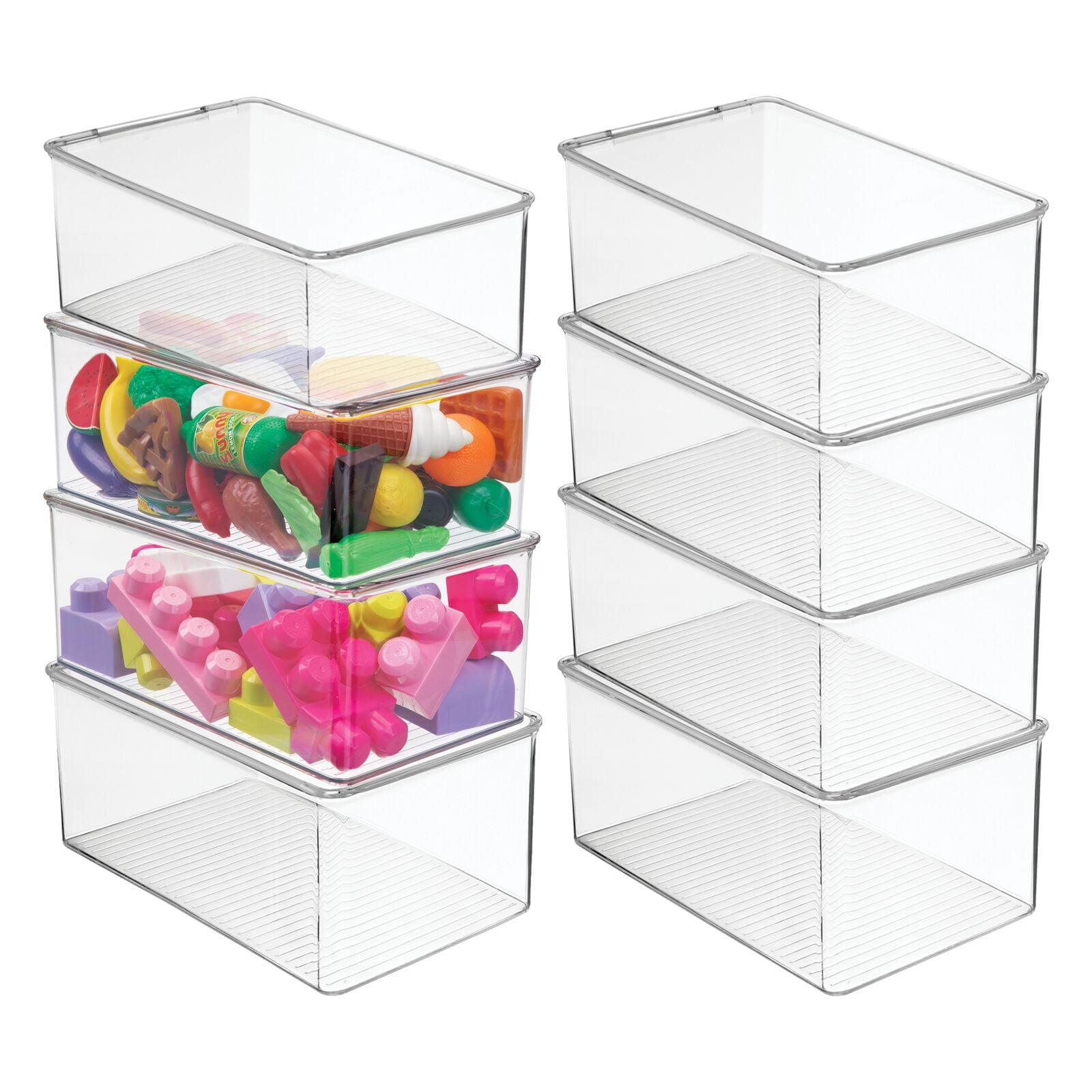 Kid-Friendly Clear Plastic Stackable Storage Cube for Toys, 8-Pack