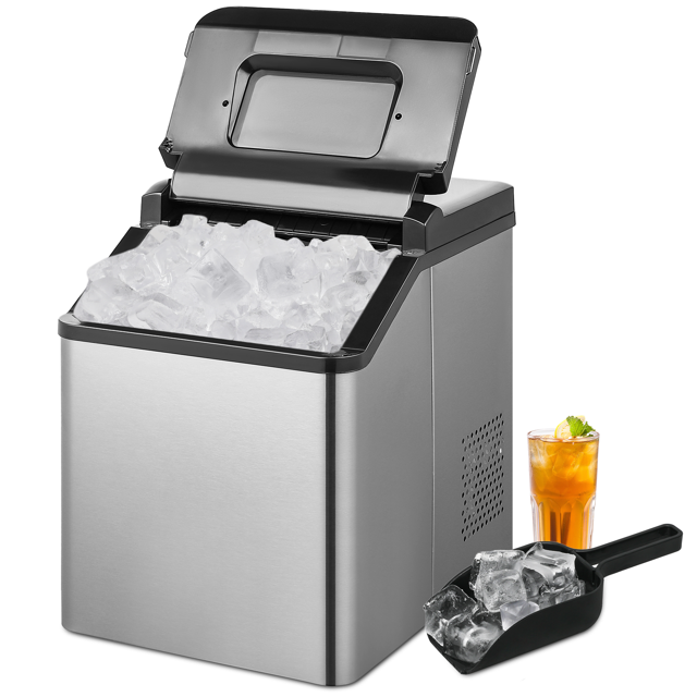 MoNiBloom Countertop Ice Maker Machine with Auto-Cleaning, 26lbs in 24Hrs, 32 Ice Cubes Ready in 20 Mins, Portable Ice Maker with Basket and Scoop