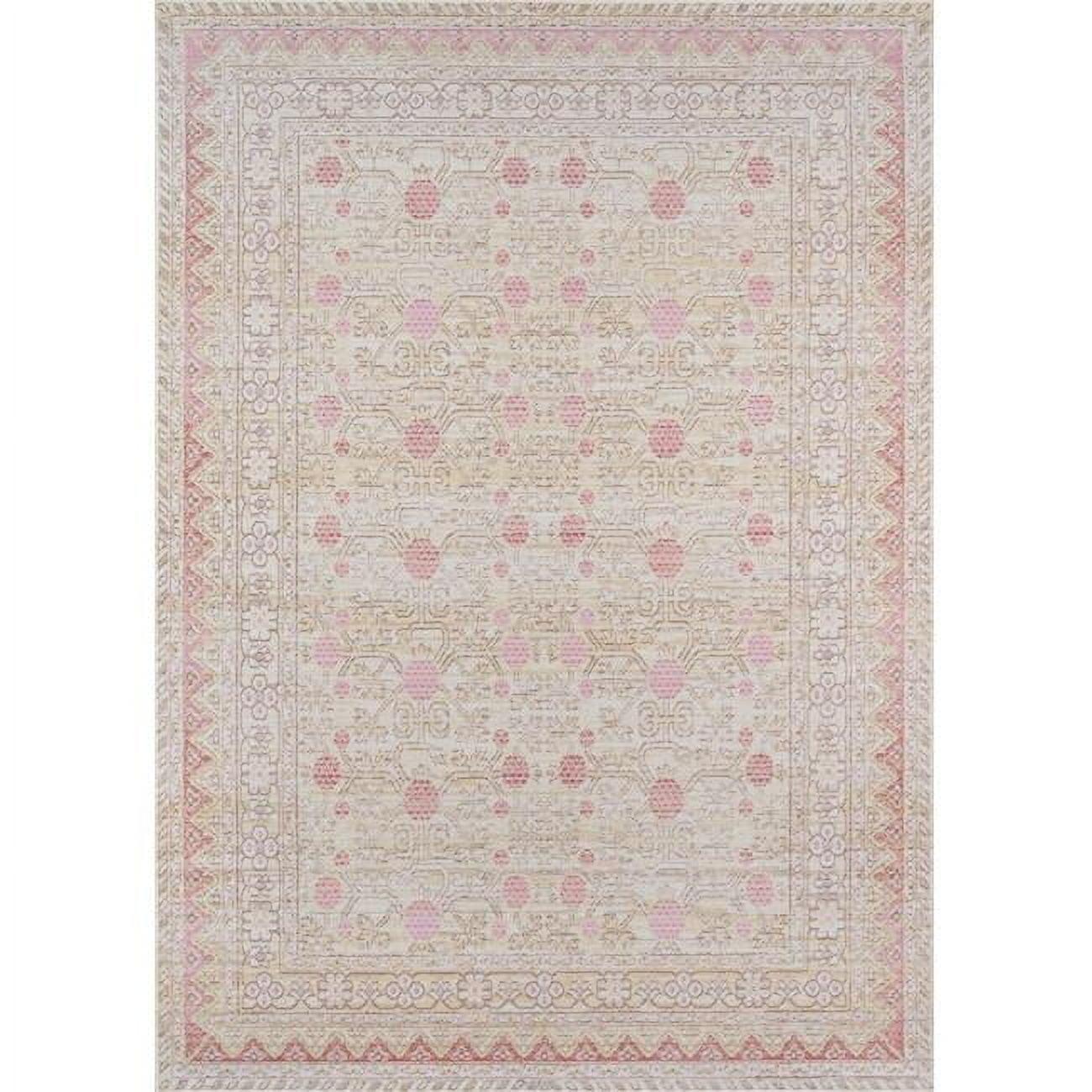 4'x6' Floral Loomed Area Rug Pink - Momeni: Modern Botanical Design, Low Pile, Polyester, Indoor Use
