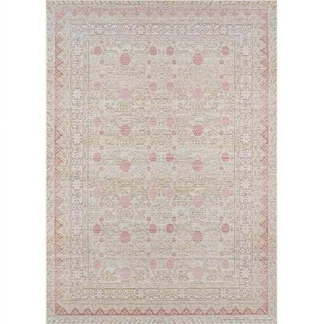 4'x6' Floral Loomed Area Rug Pink - Momeni: Modern Botanical Design, Low Pile, Polyester, Indoor Use