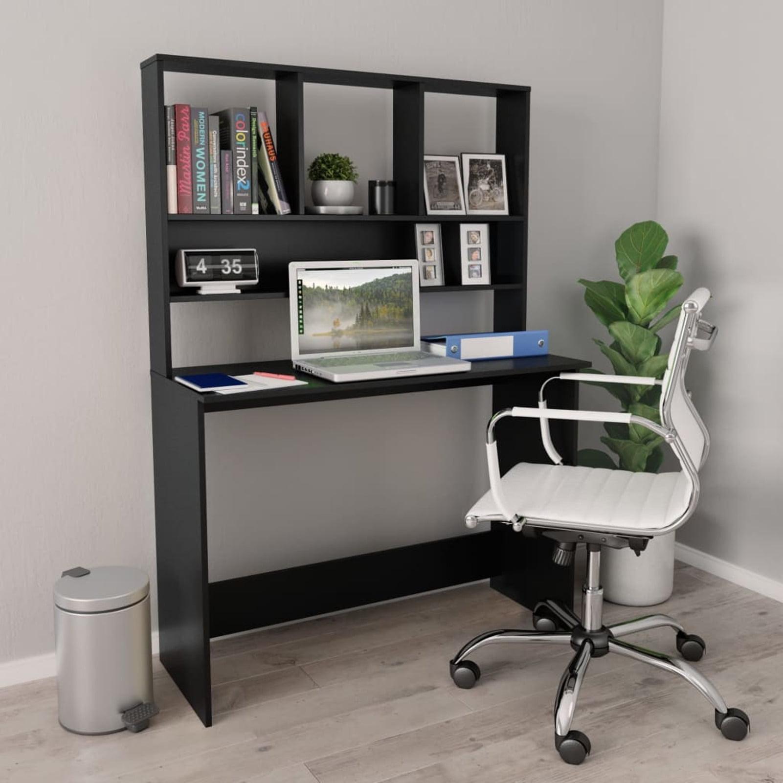 vidaXL Desk Computer Desk Home Office Desk with Bookshelves Engineered Wood