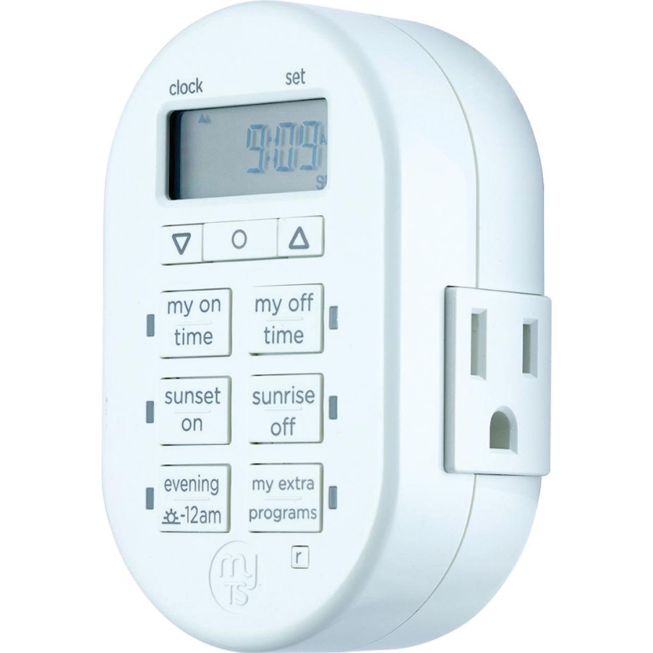 White Digital Indoor Plug-In Timer with LCD Display