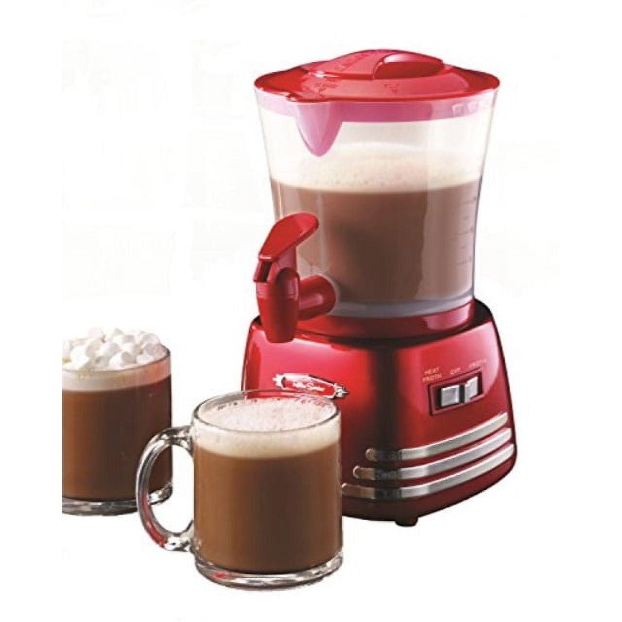 Nostalgia Retro 32-Ounce Hot Chocolate, Milk Frother, Cappuccino, Mocha, Latte Maker and Dispenser