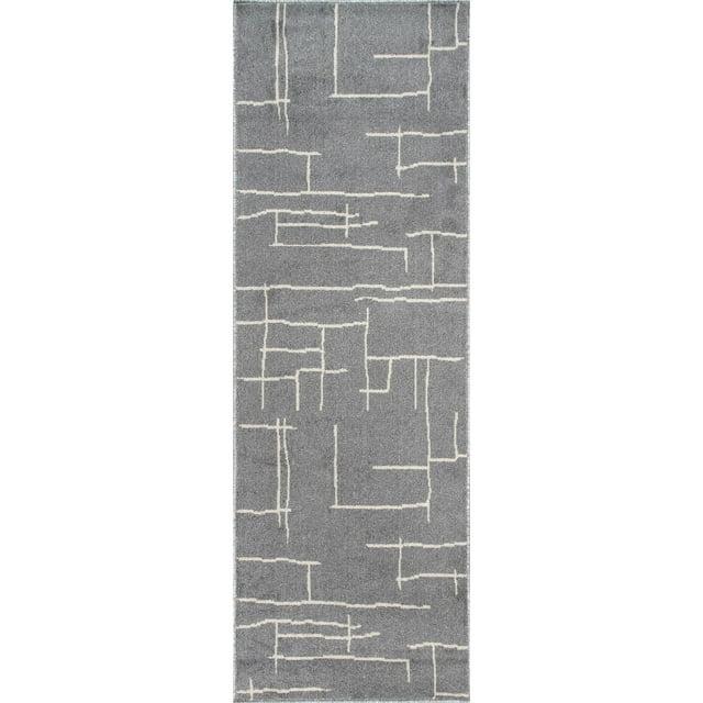 nuLOOM Abstract Vivian Runner Rug, 2' 6" x 8', Gray