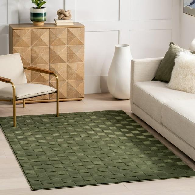 Nuloom Alaiya Checkered Machine Washable Indoor Area Rug, Runner 2' 8" x 8', Green