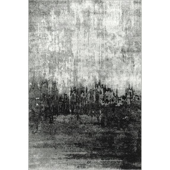 Nuloom Alayna Abstract 4x6 Indoor Area Rug for Living Room Bedroom Dining Room Kitchen, Black/Ivory