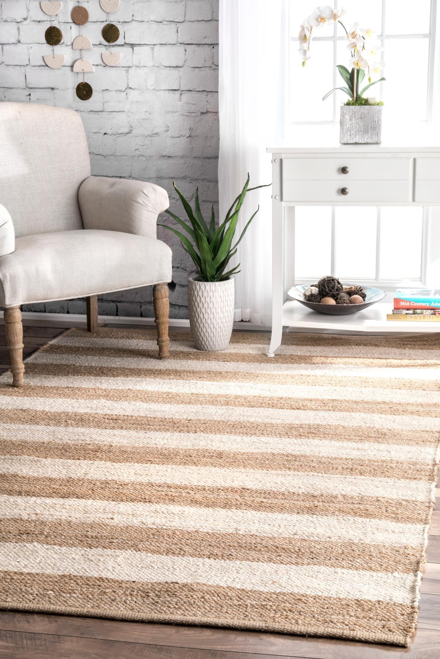 Nuloom Flatweave Alisia Stripes Jute Area Rug