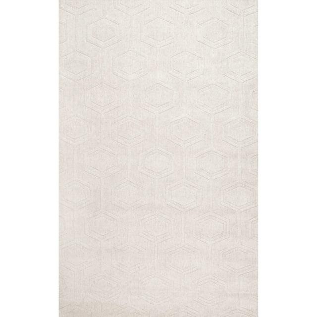 nuLOOM Ambrose Hand Woven Wool Area Rug, 4' x 6', Ivory