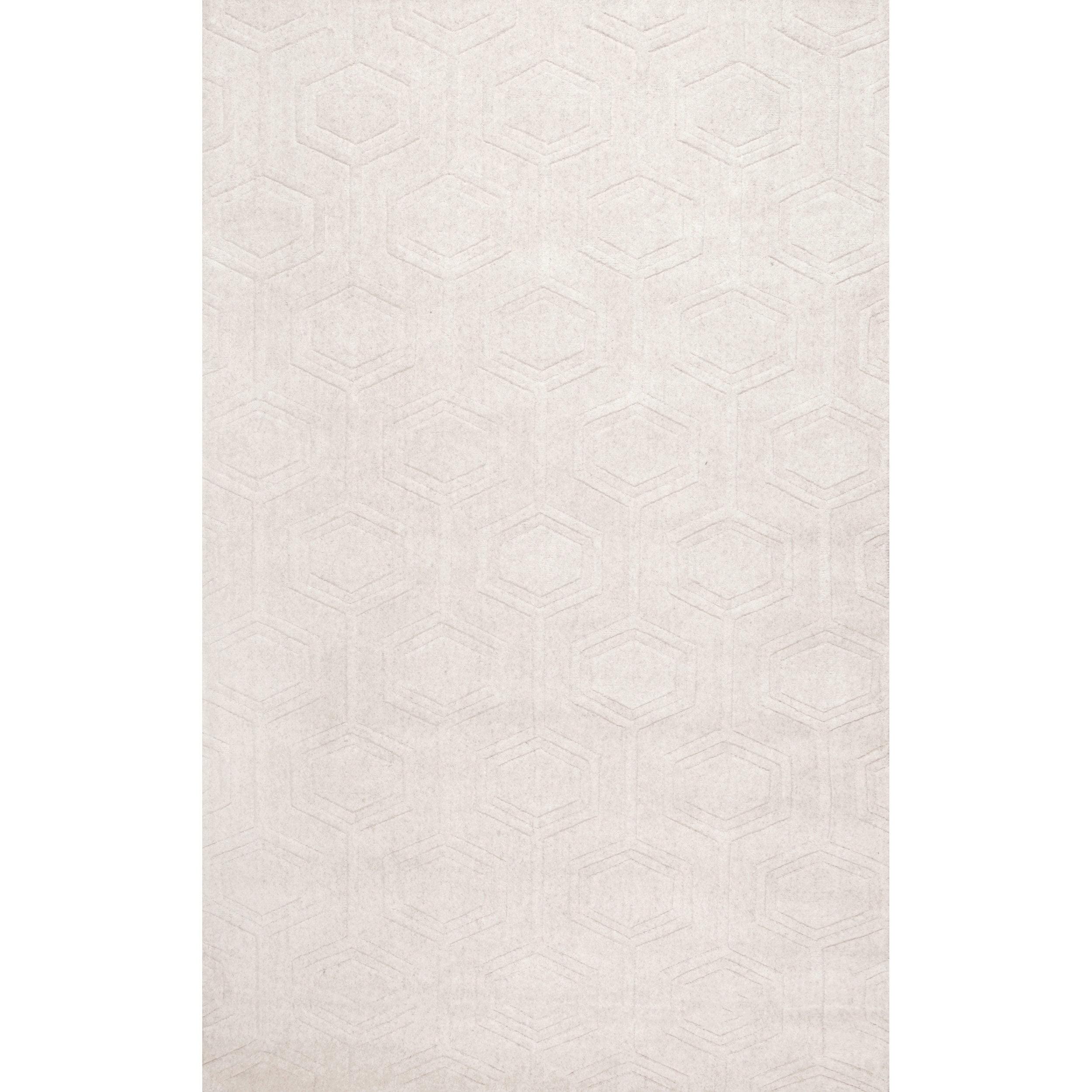 Nuloom Ambrose Geometric 6x9 Wool Indoor Area Rug for Living Room Bedroom Dining Room Kitchen, Ivory