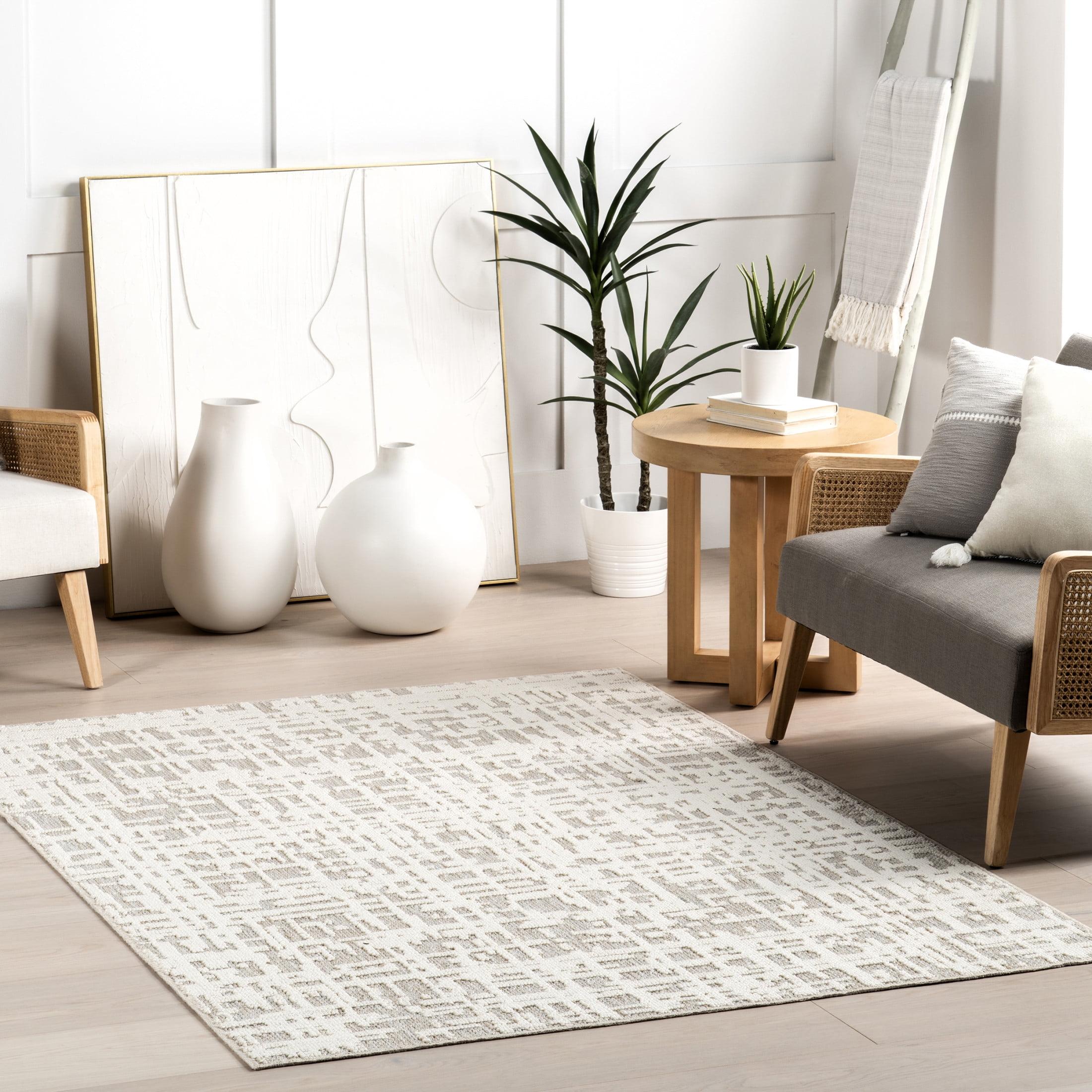 Nuloom Amity Abstract Machine Washable Indoor Area Rug, 4' x 6', Beige
