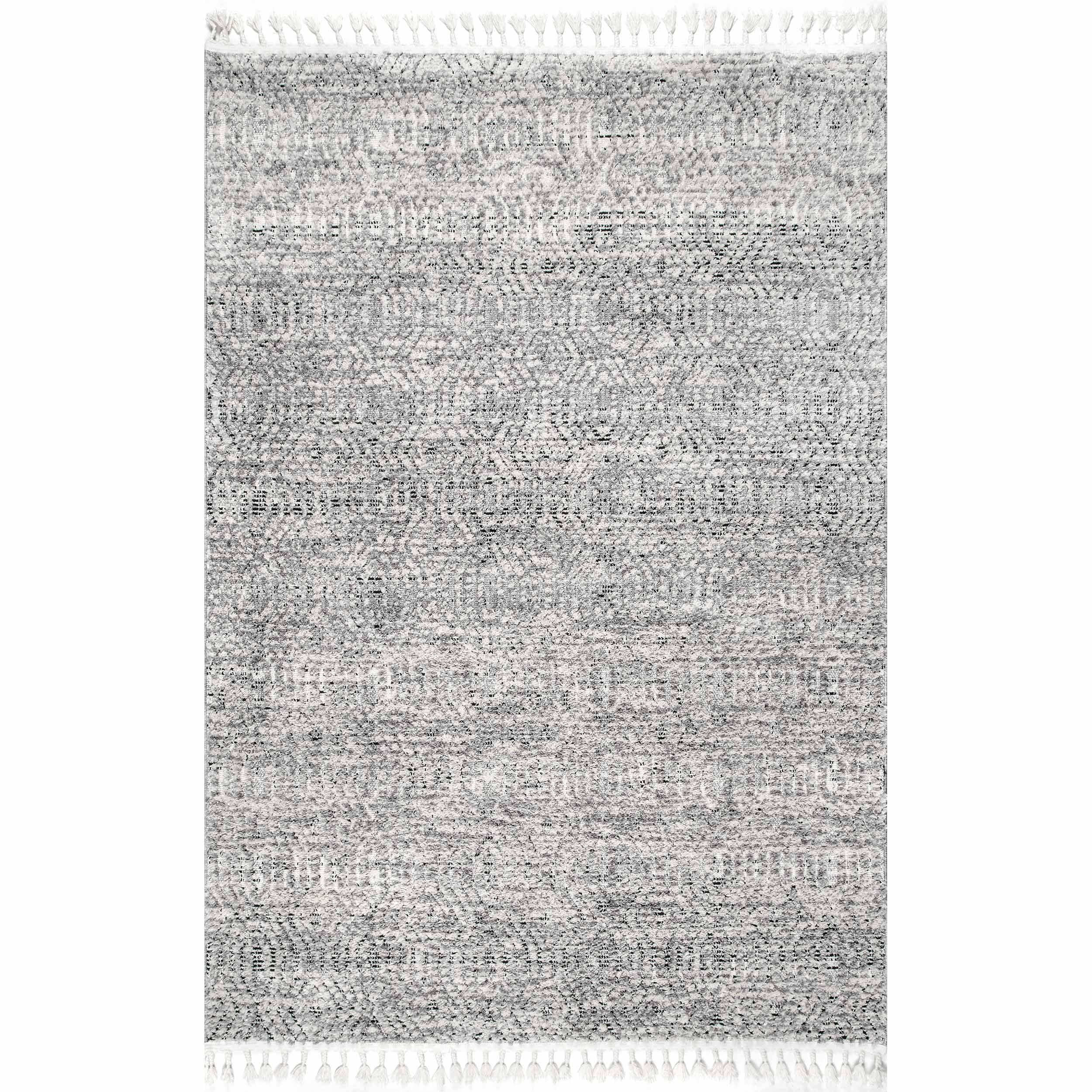 Reversible Shag Synthetic 4' x 6' Area Rug in Gray