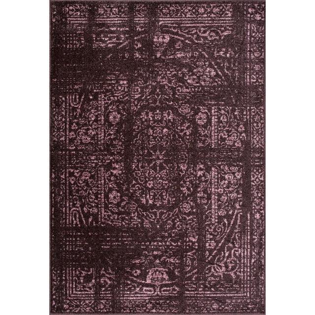 Nuloom Arlena Oriental/Persian 10x14 Indoor Area Rug for Living Room Bedroom Dining Room Kitchen, Burgundy/Pink