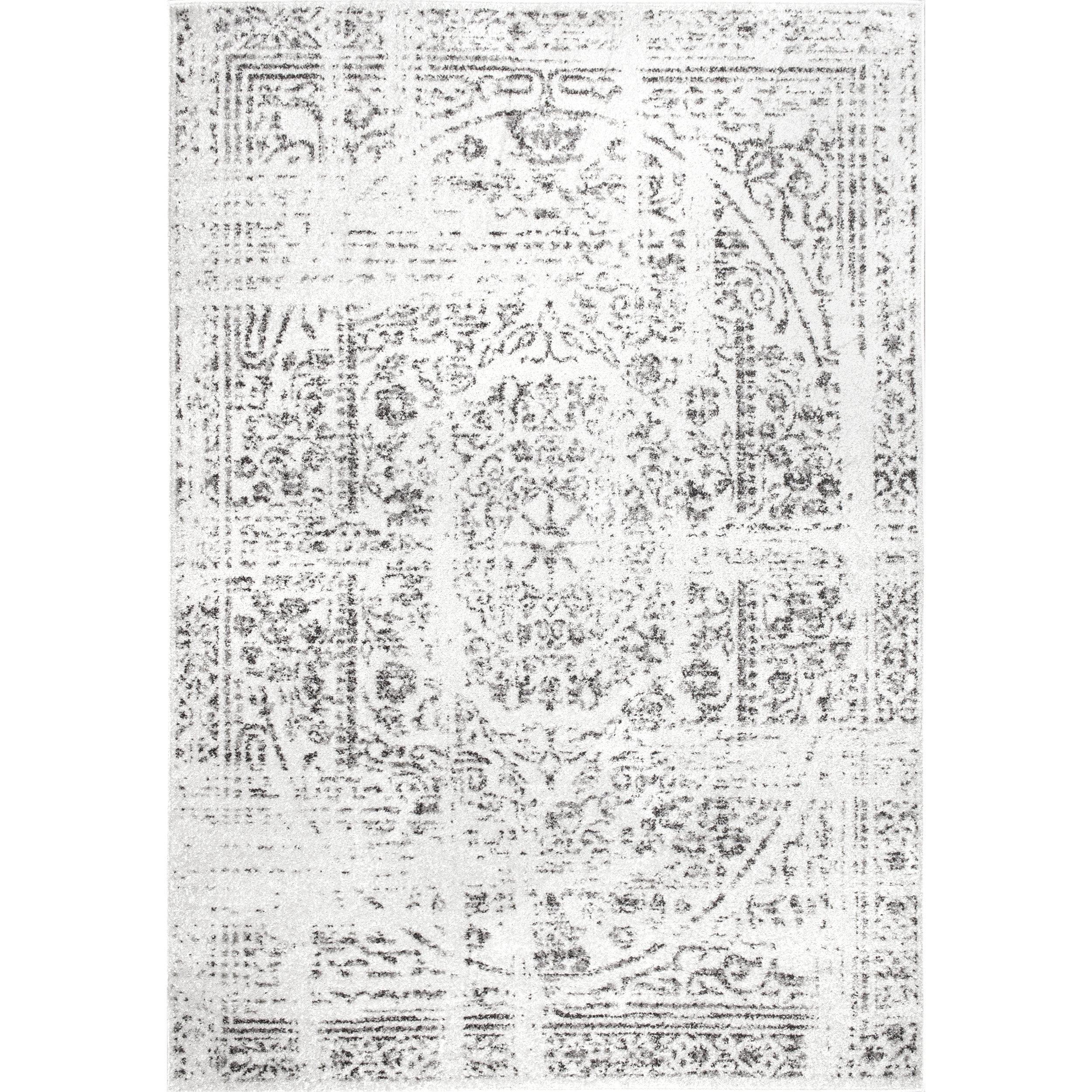 Nuloom Arlena Medallion 10x13 Indoor Area Rug for Living Room Bedroom Dining Room Kitchen, Grey/Ivory