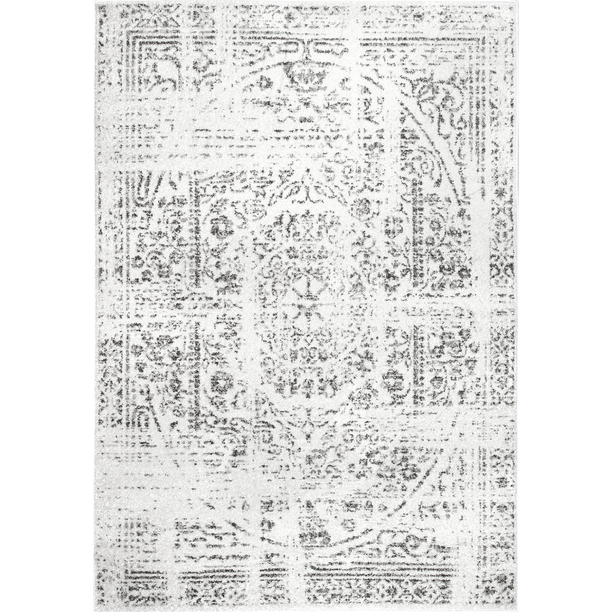 Nuloom Arlena Medallion 10x13 Indoor Area Rug for Living Room Bedroom Dining Room Kitchen, Grey/Ivory