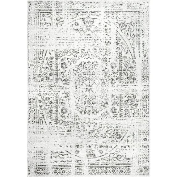 Nuloom Arlena Medallion 10x13 Indoor Area Rug for Living Room Bedroom Dining Room Kitchen, Grey/Ivory