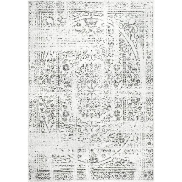 Nuloom Arlena Medallion 10x13 Indoor Area Rug for Living Room Bedroom Dining Room Kitchen, Grey/Ivory