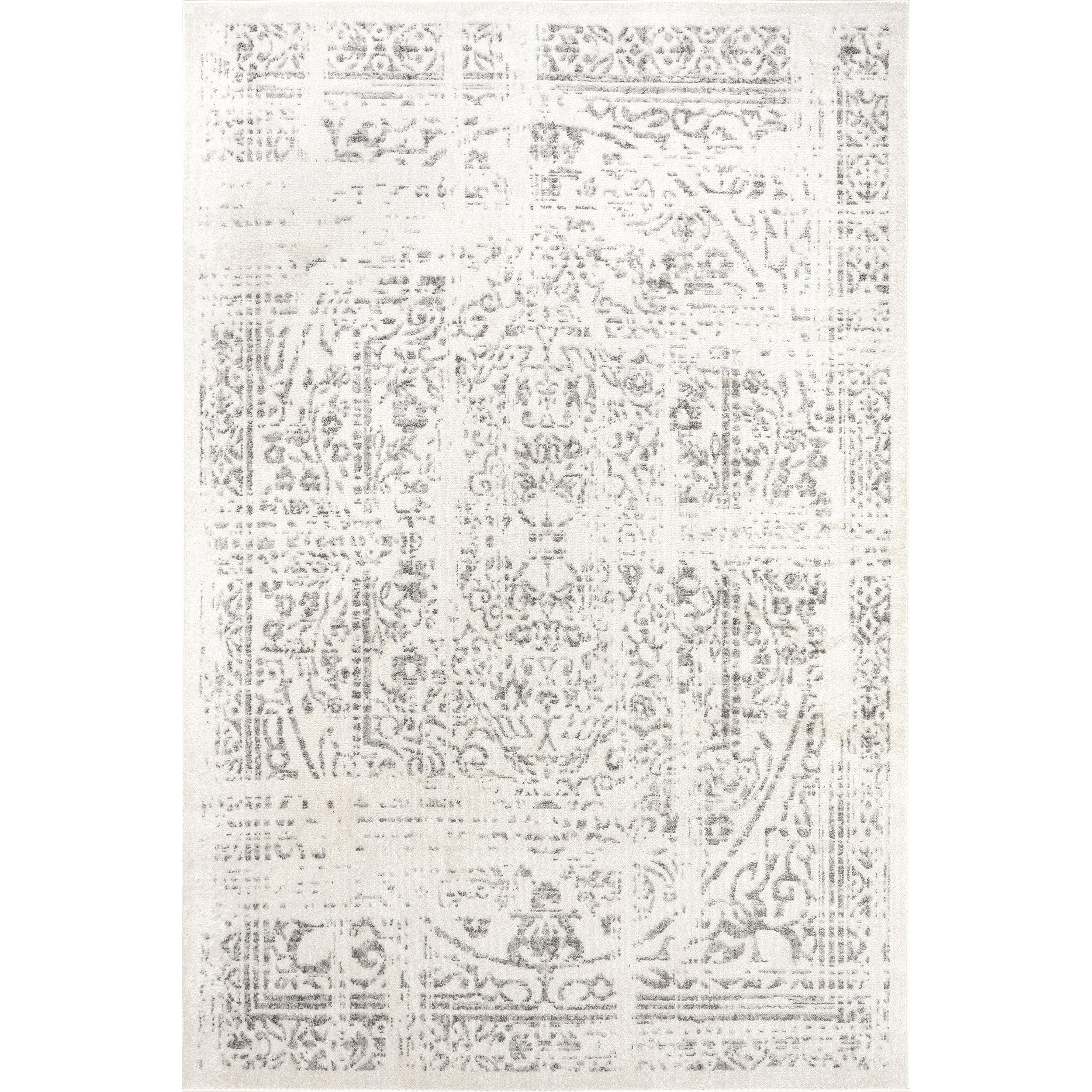 Nuloom Arlena Medallion 2x3 Accent Indoor Area Rug for Living Room Bedroom Dining Room Entryway Kitchen, Grey/Ivory