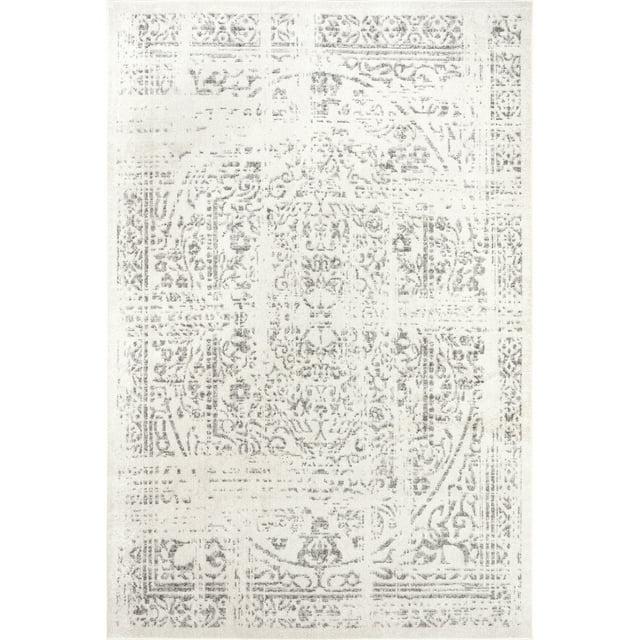 Nuloom Arlena Medallion 2x3 Accent Indoor Area Rug for Living Room Bedroom Dining Room Entryway Kitchen, Grey/Ivory