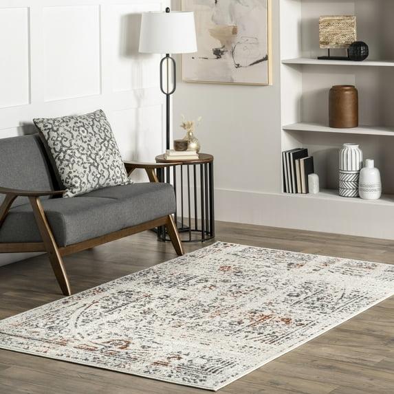 Nuloom Arlena Oriental/Persian 8x10 Indoor Area Rug for Living Room Bedroom Dining Room Kitchen, Red/Ivory