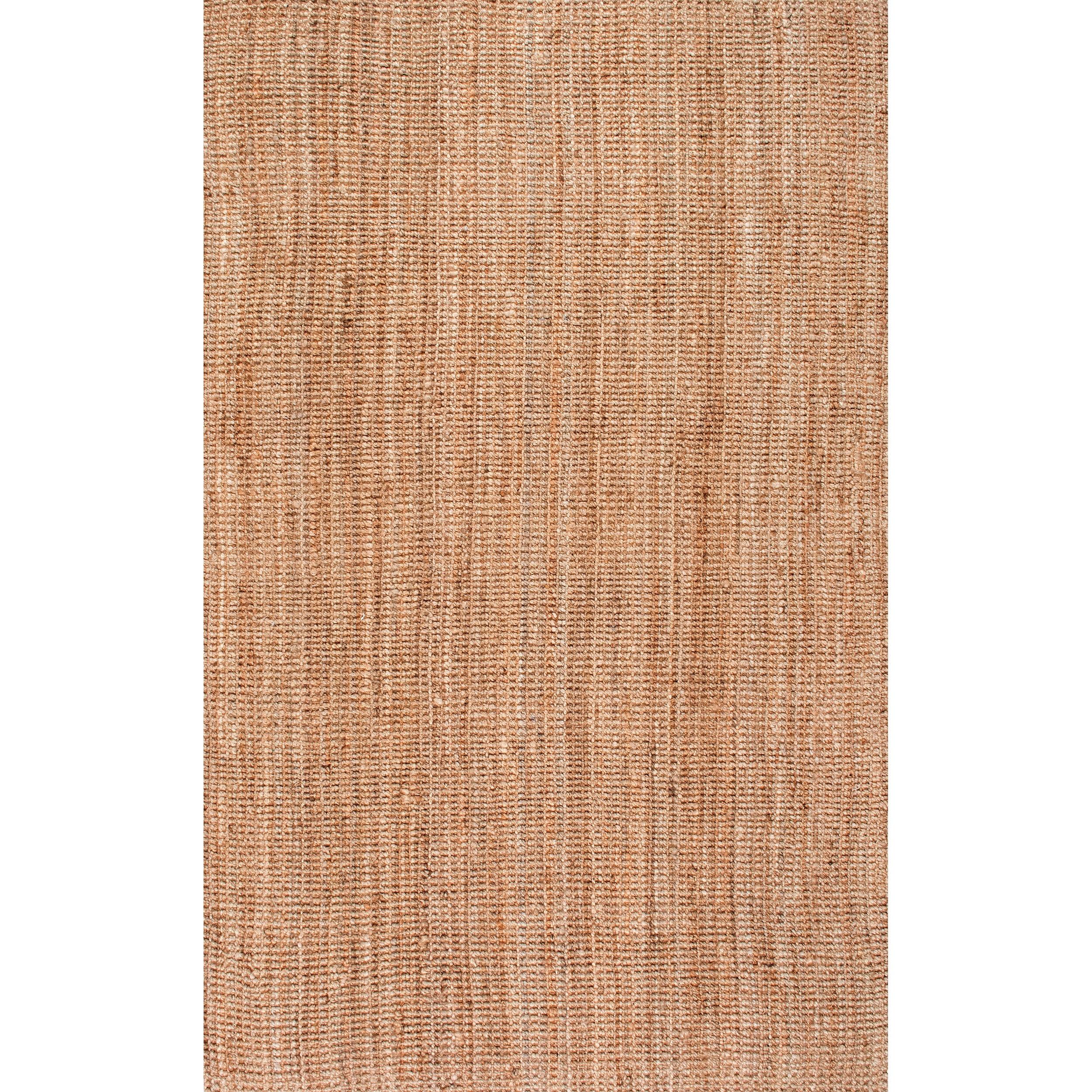 nuLOOM Ashli Solid Farmhouse Jute Area Rug, 3' x 5', Natural