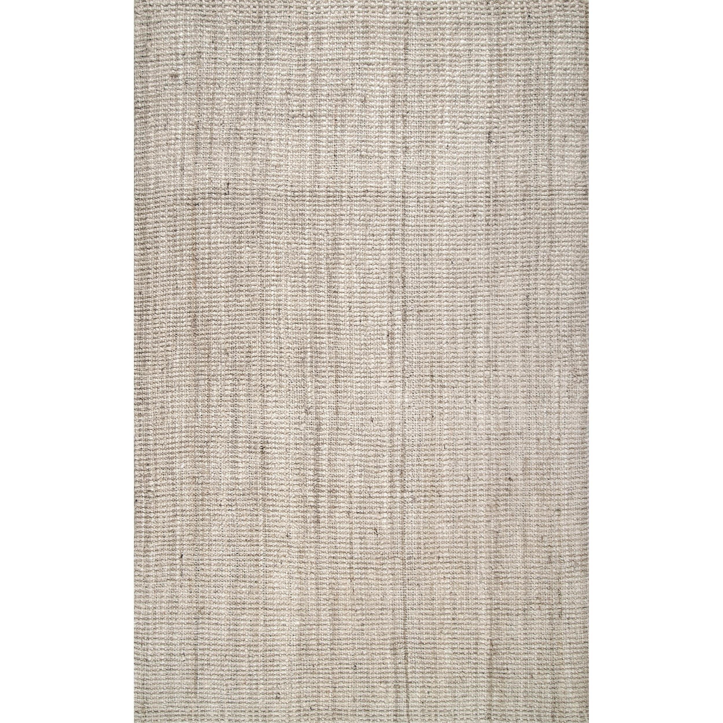 nuLOOM Ashli Solid Farmhouse Jute Area Rug, 3' x 5', Off White