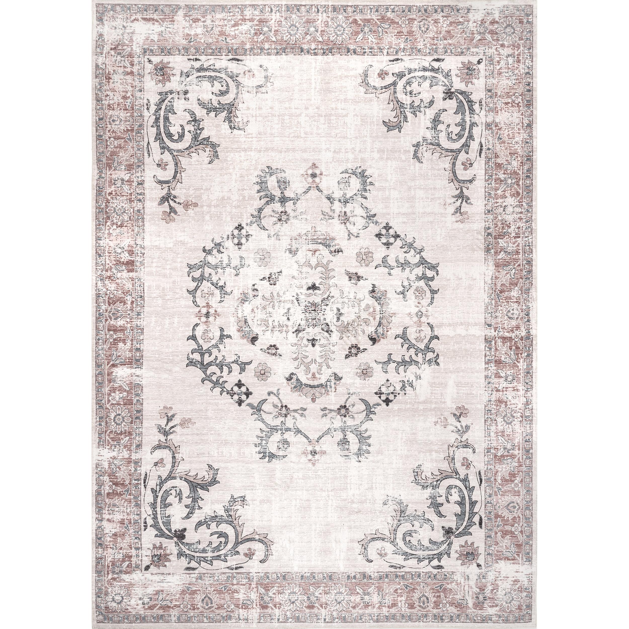 Eco-Friendly Easy-Care Gray Synthetic 4' x 6' Area Rug