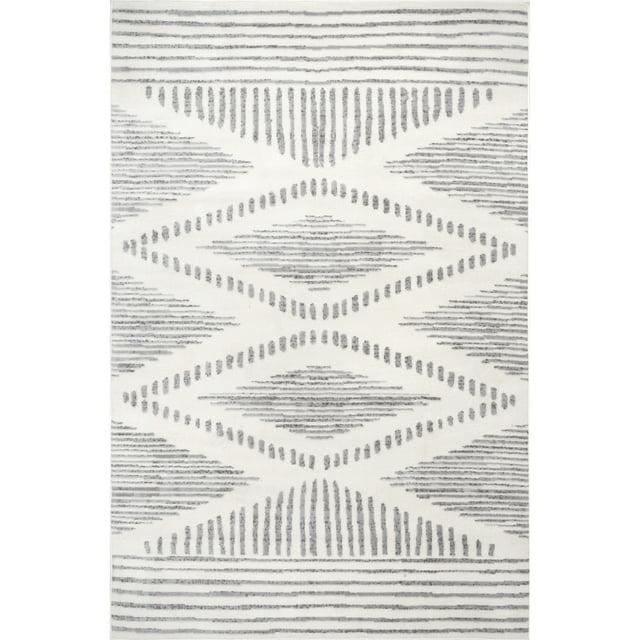 4'x6' Briggs Contemporary Striped Area Rug Light Gray - nuLOOM: Geometric Pattern, Low Pile, Indoor Use, Rectangle