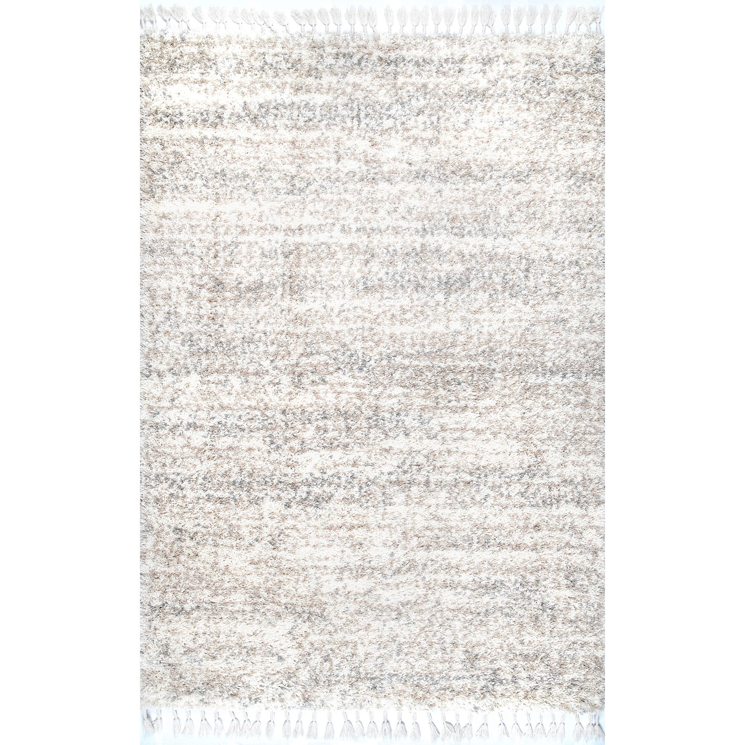Nuloom Brooke Solid 9x12 Shag Indoor Area Rug for Living Room Bedroom Dining Room Nursery, Ivory