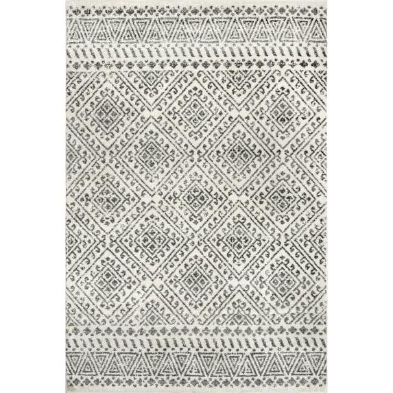 Nuloom Camila Geometric 10x14 Indoor Area Rug for Living Room Bedroom Dining Room Kitchen, Off White/Ivory