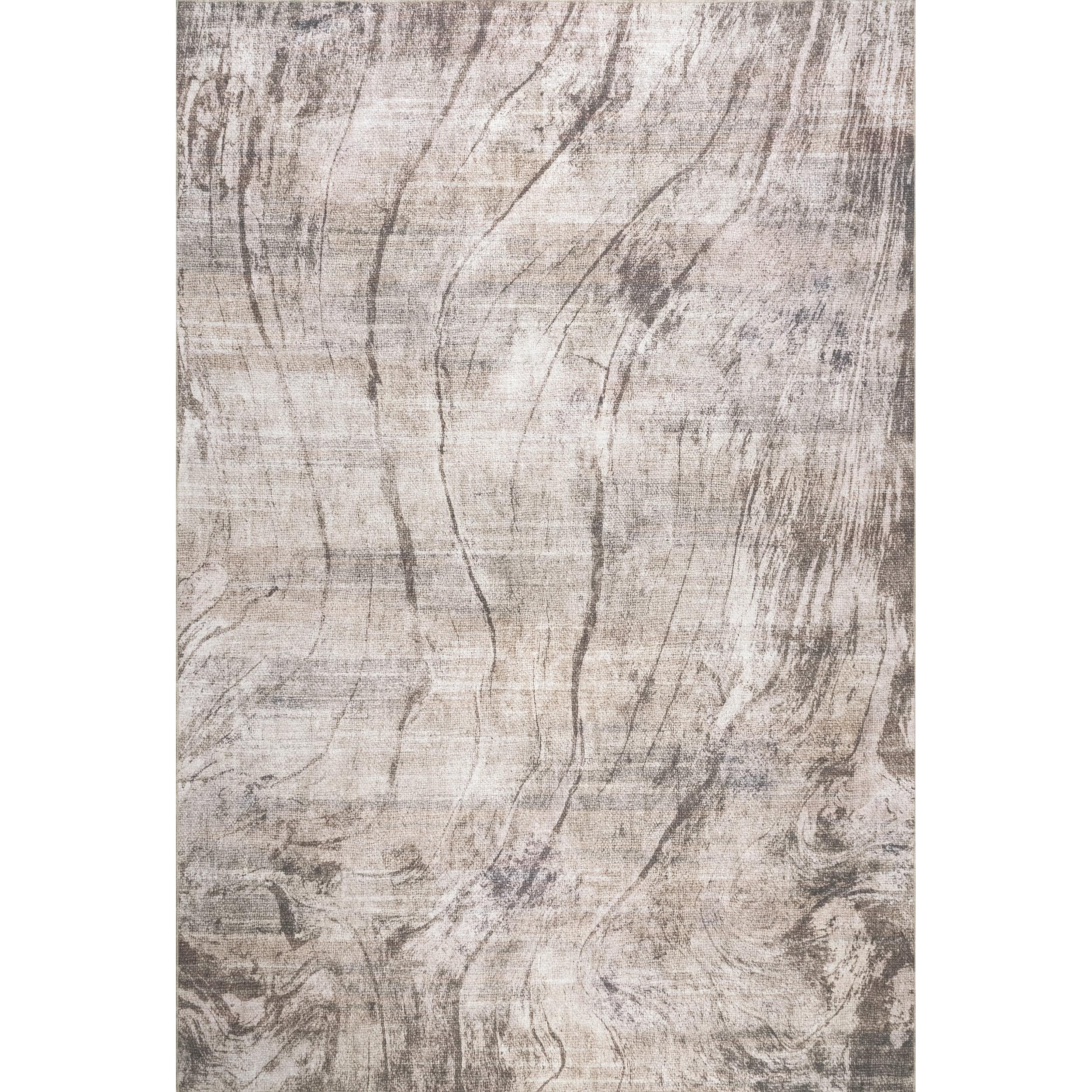 Elysian Beige Marble 5'x8' Flat Woven Washable Area Rug