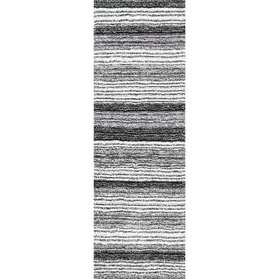 nuLOOM Classie Hand Tufted Shag Runner Rug, 2' 6" x 8', Gray Multi
