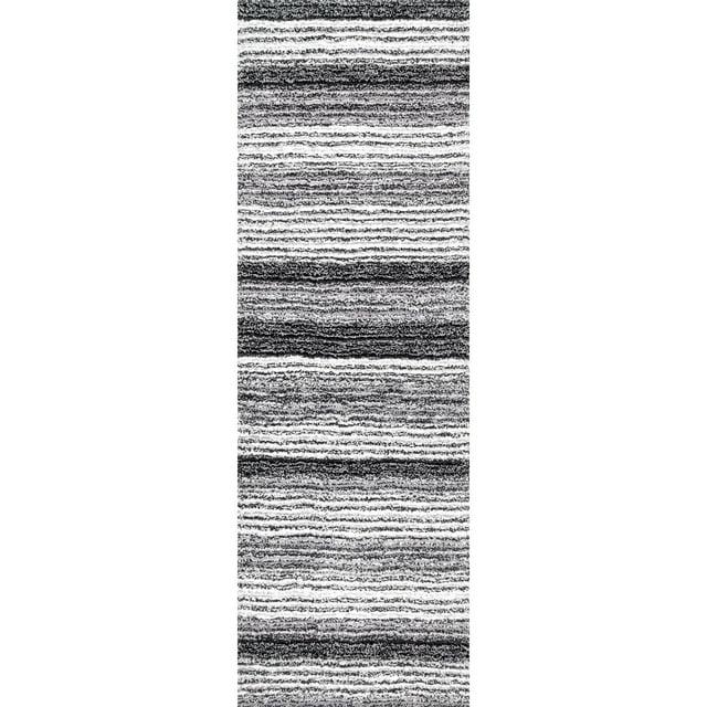 nuLOOM Classie Alfombra de Corredor Peluda con Mechones a Mano, 2' 6" x 8', Gris Multicolor