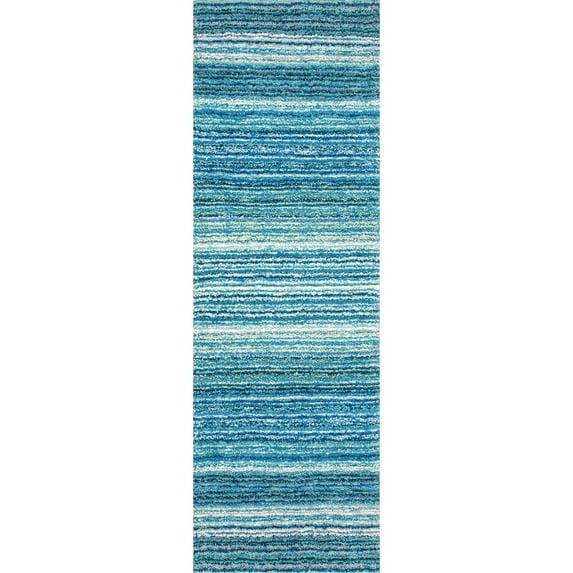 nuLOOM Classie Hand Tufted Shag Runner Rug, 2' 6" x 8', Sky Blue