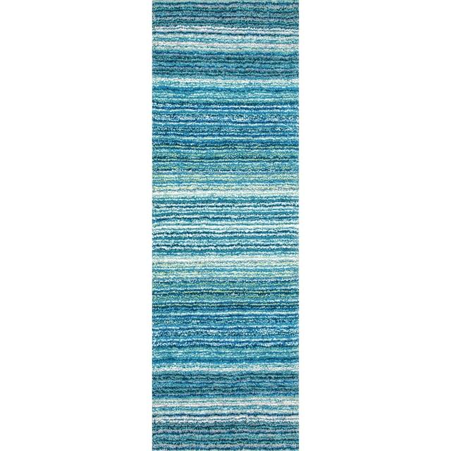 nuLOOM Classie Hand Tufted Shag Runner Rug, 2' 6" x 8', Sky Blue